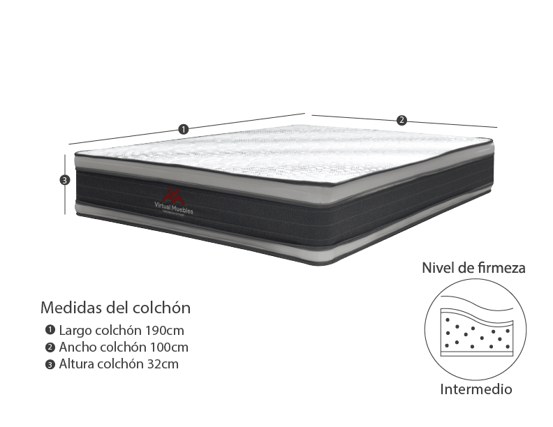 Combo para Habitación Chang, incluye Colchón y Almohada.