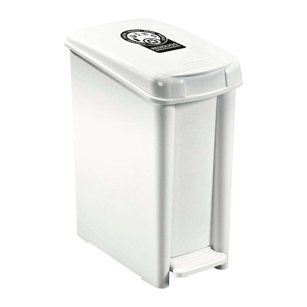 Basurero Pedal Delgado 10 Litros Blanco