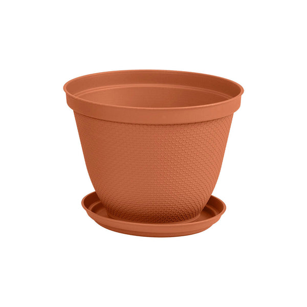 Matera Redonda Rafia 25 Cm con Plato Terracota