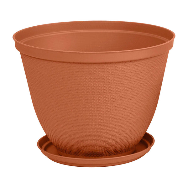 Matera Redonda Rafia 35 Cm con Plato Terracota