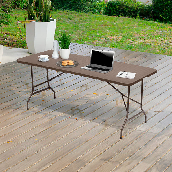 Mesa Banquetera Tipo Rattán Café