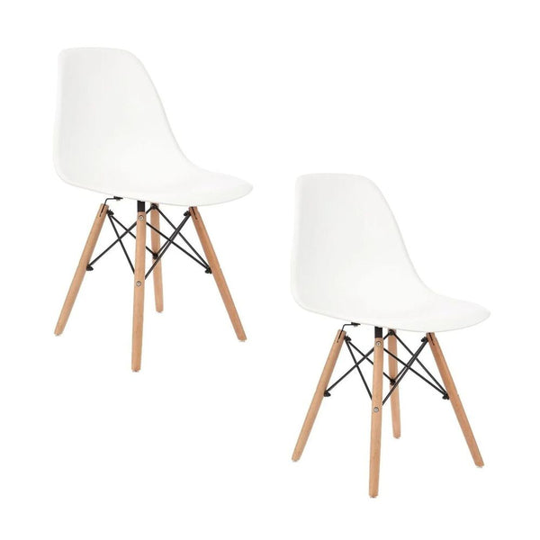 Set 2 Sillas De Comedor Eames De Polipropileno Blanco