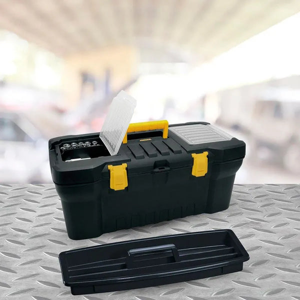 Caja Herramientas 24" Cerradura Plástica Negro