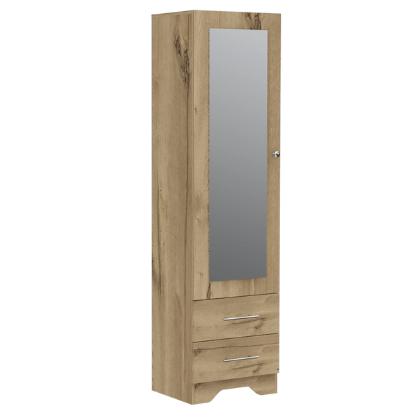 Closet Zúrich con Espejo color Café claro y Blanco para Habitación.