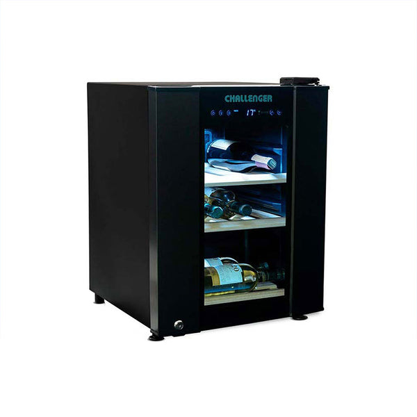 Cava De Vinos 16 Botellas 50 Lts Challenger, Color Negro