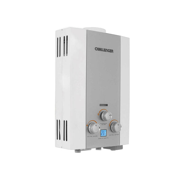 Calentador De Paso Gas Natural 6 Lt Tiro Natural Challenger, Color Blanco
