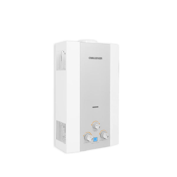 Calentador De Paso Gas Natural 12 Lt Tiro Natural Challenger, Color Blanco