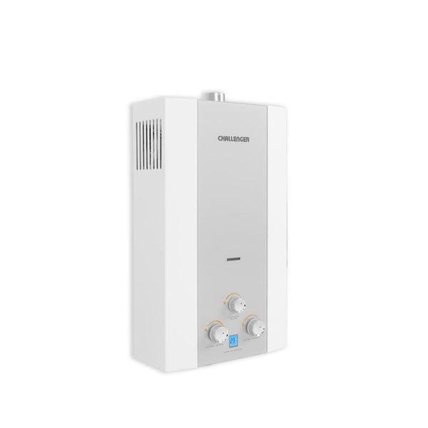 Calentador De Paso Gas Natural 12 Lt Tiro Forzado Challenger, Color Blanco