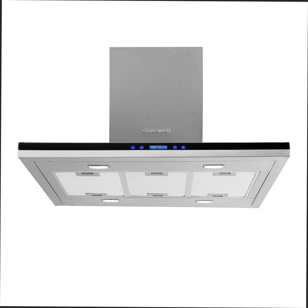 Campana Isla en Acero Tipo Cristal 90 cm 3 Velocidades