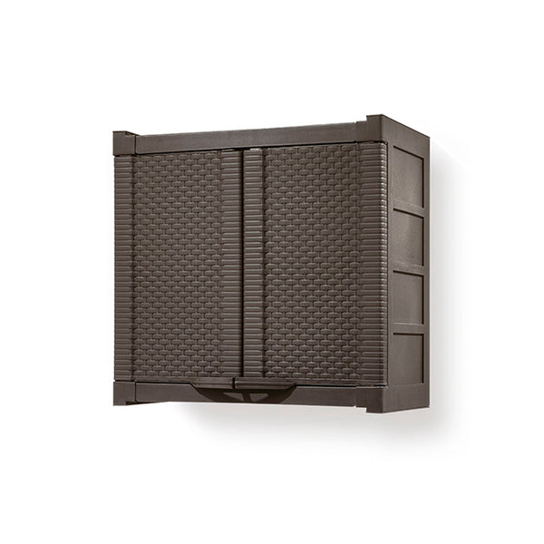Armario Gabinete Doble Apariencia Rattan Wengue