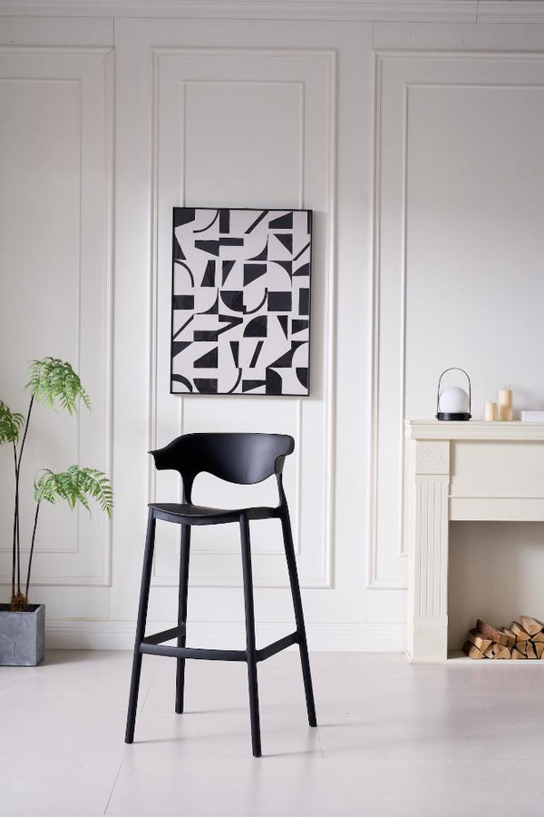 Butaco Alto Elena, Color Negro, Diseño Moderno