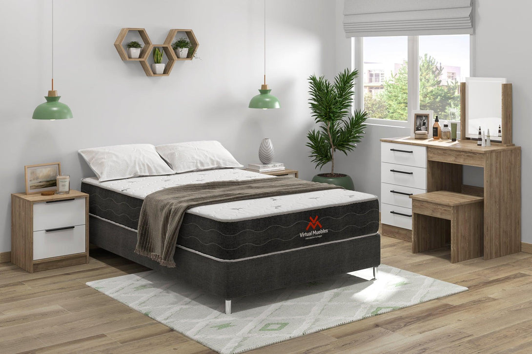 Combo para Habitación Tobit, incluye Base Cama Semidoble y Colchón.