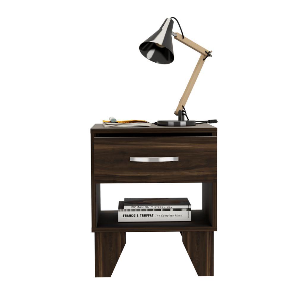 Mesa de Noche Atriz color Caoba para Habitación.