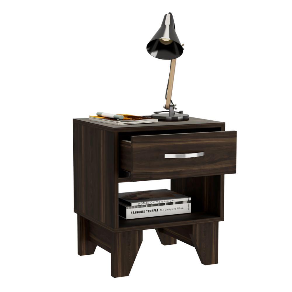Mesa de Noche Atriz color Caoba para Habitación.