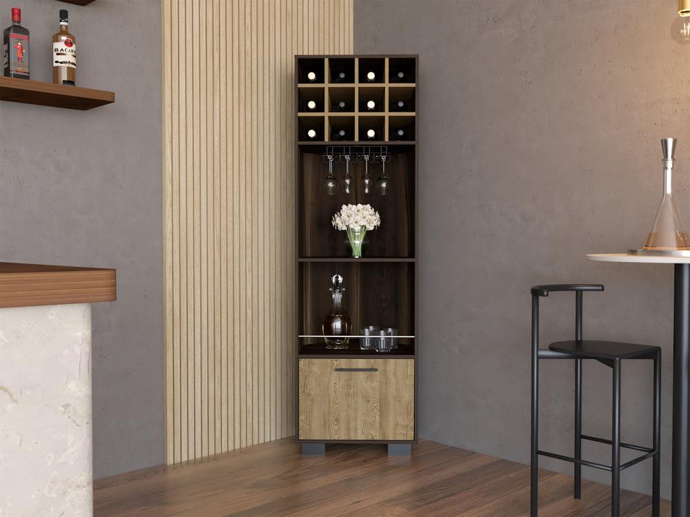 Mueble Multiusos Marsel, Caoba y Miel, con Una Puerta Abatible y Espacio Porta Copas Hc - VIRTUAL MUEBLES