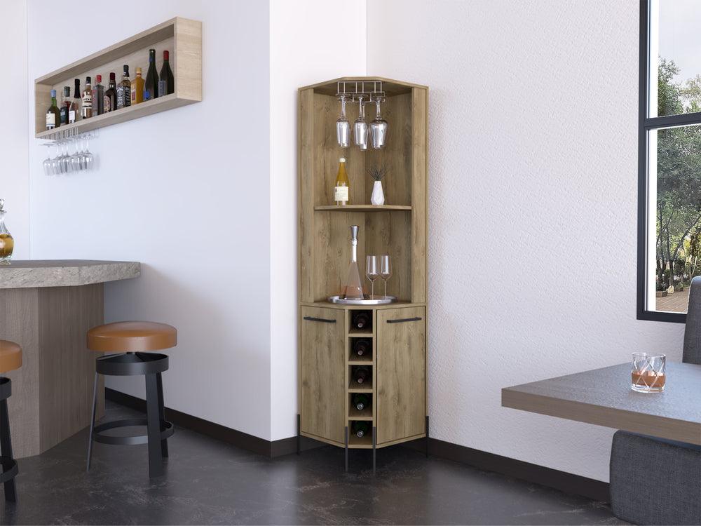 Mueble Multiusos Sharon, Macadamia, con Dos Puertas y Amplio Espacio Para Botellas - VIRTUAL MUEBLES