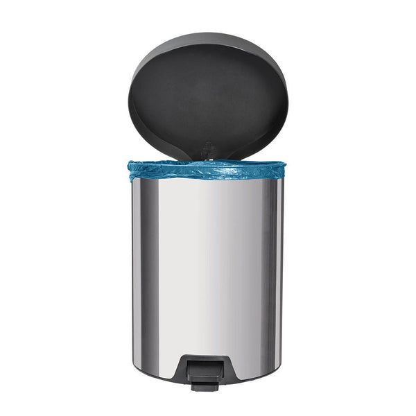 Basurero de Pedal,tapa plastica negra Linea New 12 Lt