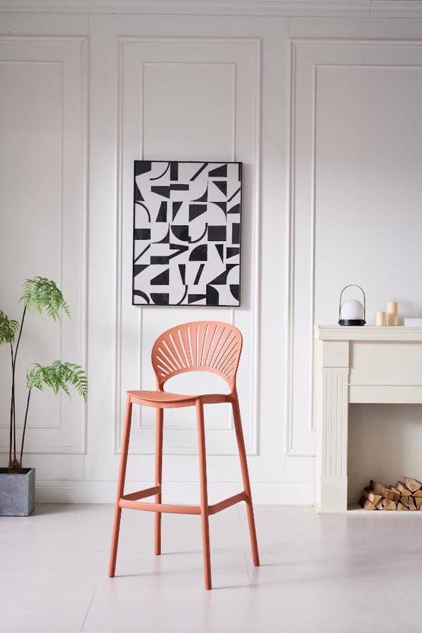 Butaco para Barra Paraiso, Color Terracota, Diseño Moderno