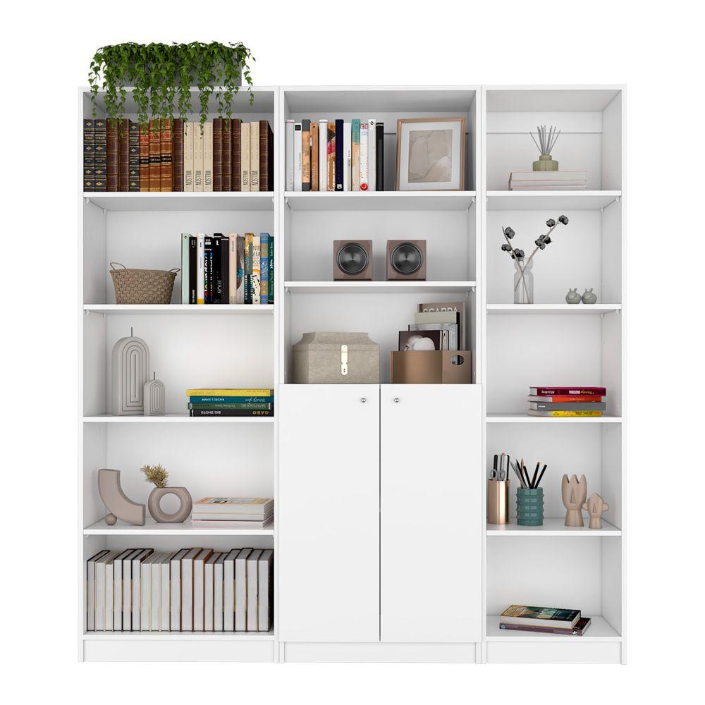 Combo de Bibliotecas Home Eco, Blanco Incluye Tres Bibliotecas - VIRTUAL MUEBLES