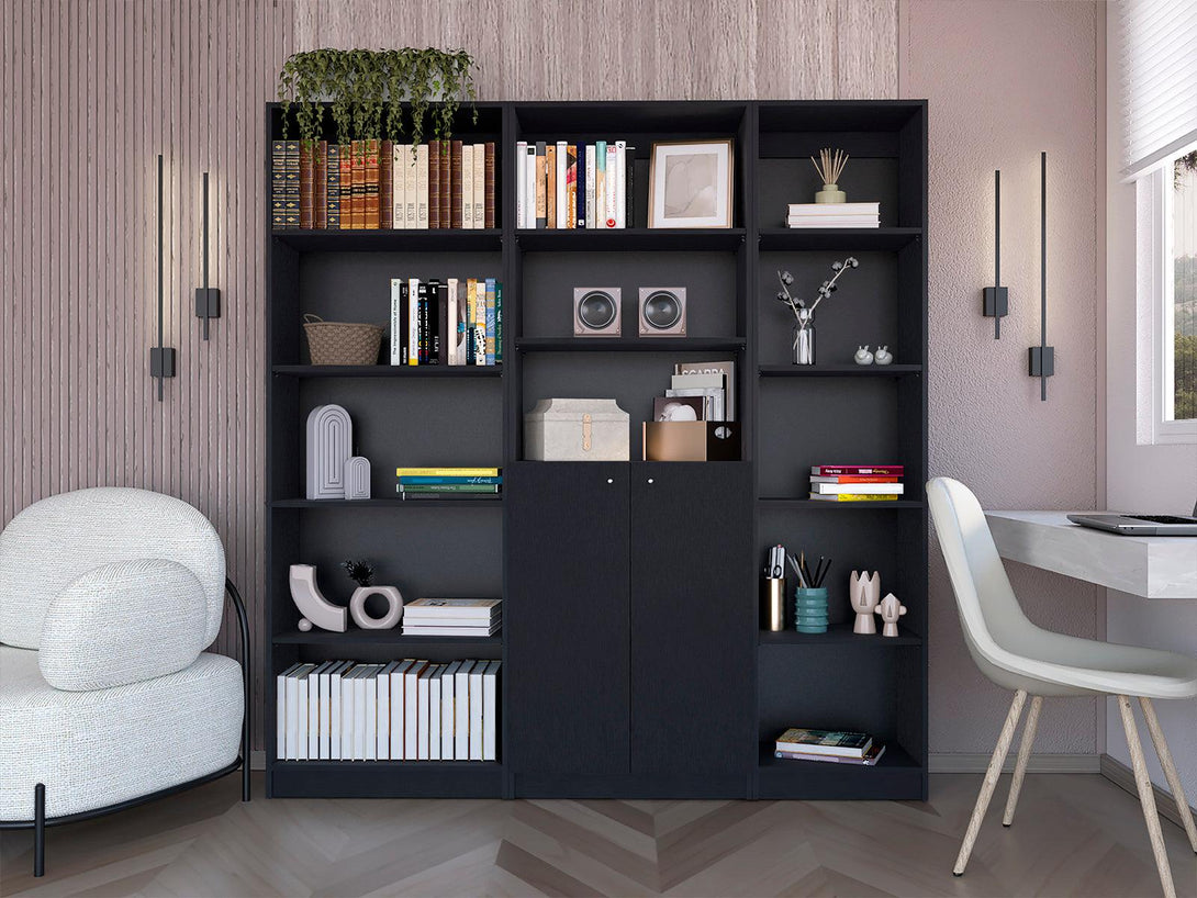 Combo de Bibliotecas Home, Wengue Incluye Tres Bibliotecas - VIRTUAL MUEBLES