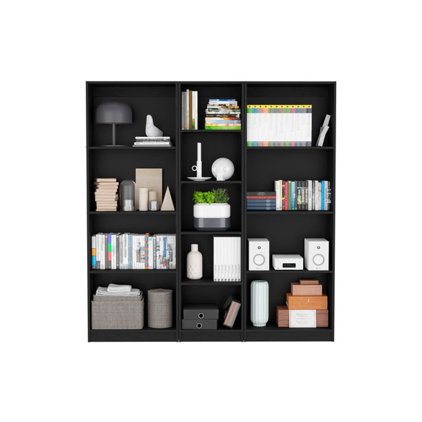 Combo de Bibliotecas Home, Wengue Incluye Tres Bibliotecas sin puertas - VIRTUAL MUEBLES