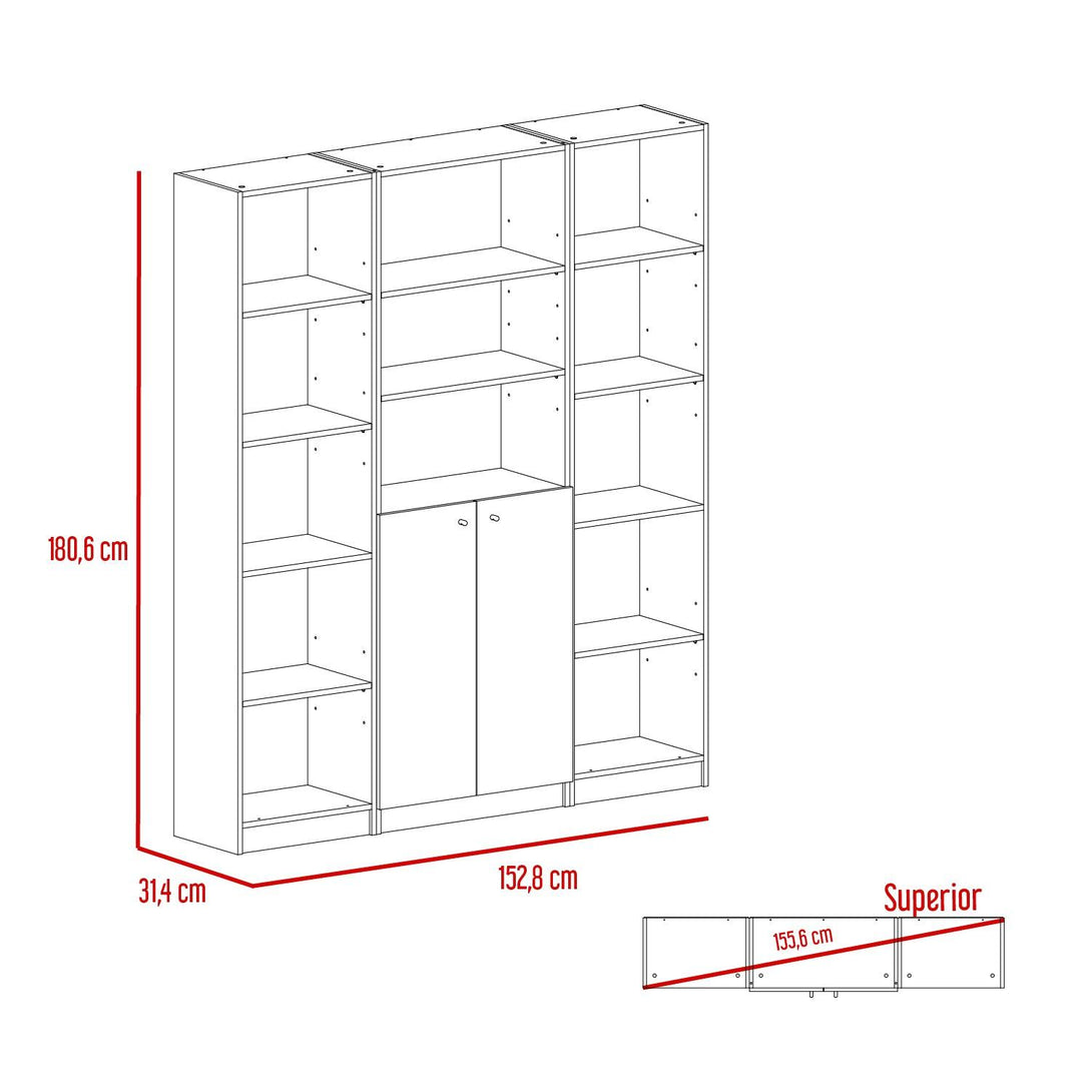 Combo de Bibliotecas Home, Blanco Incluye Tres Bibliotecas - VIRTUAL MUEBLES
