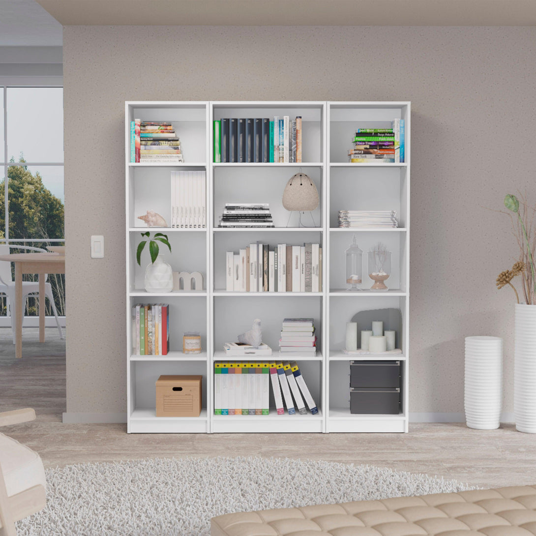 Combo de Bibliotecas Home, Blanco Incluye Tres Bibliotecas - VIRTUAL MUEBLES