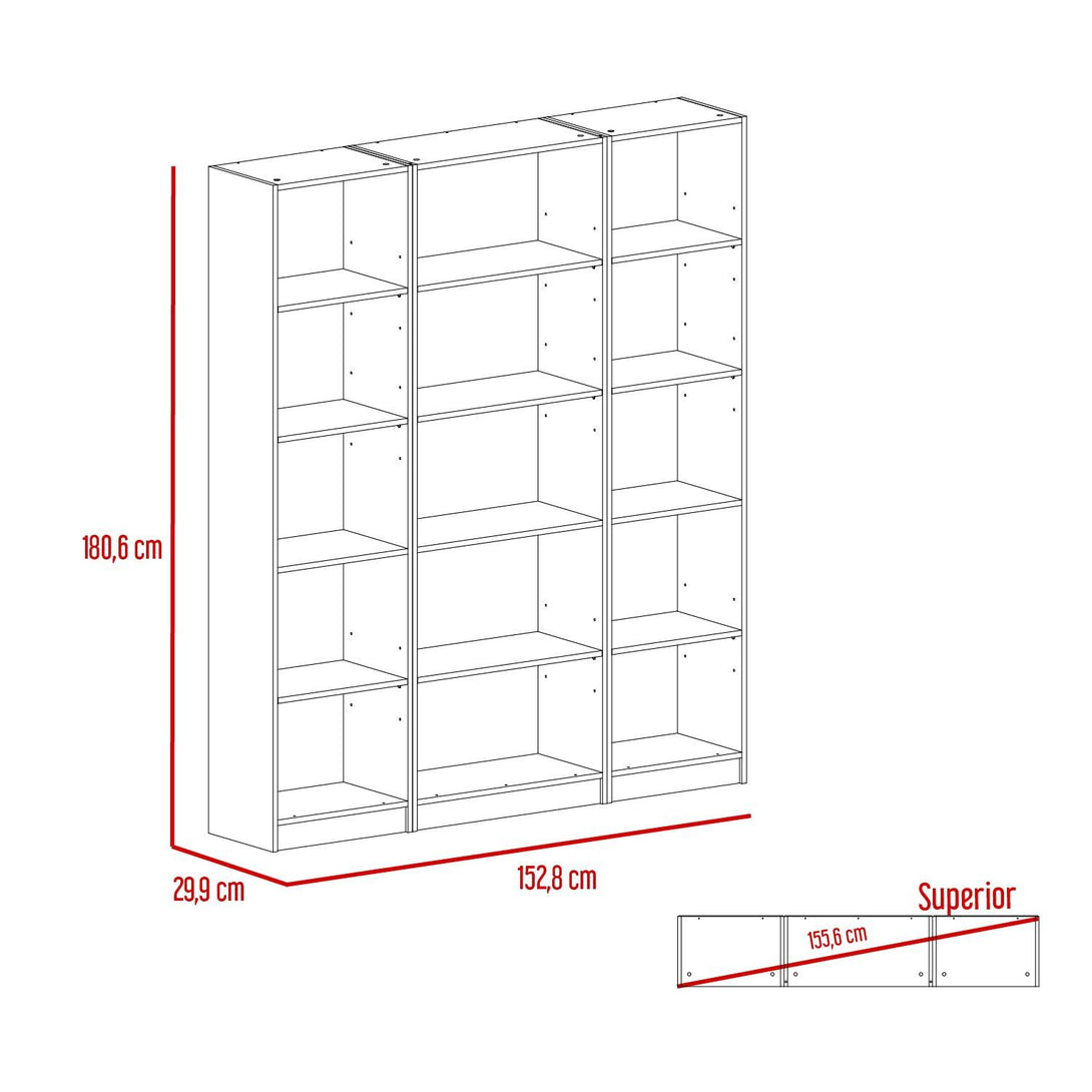 Combo de Bibliotecas Home, Blanco Incluye Tres Bibliotecas - VIRTUAL MUEBLES