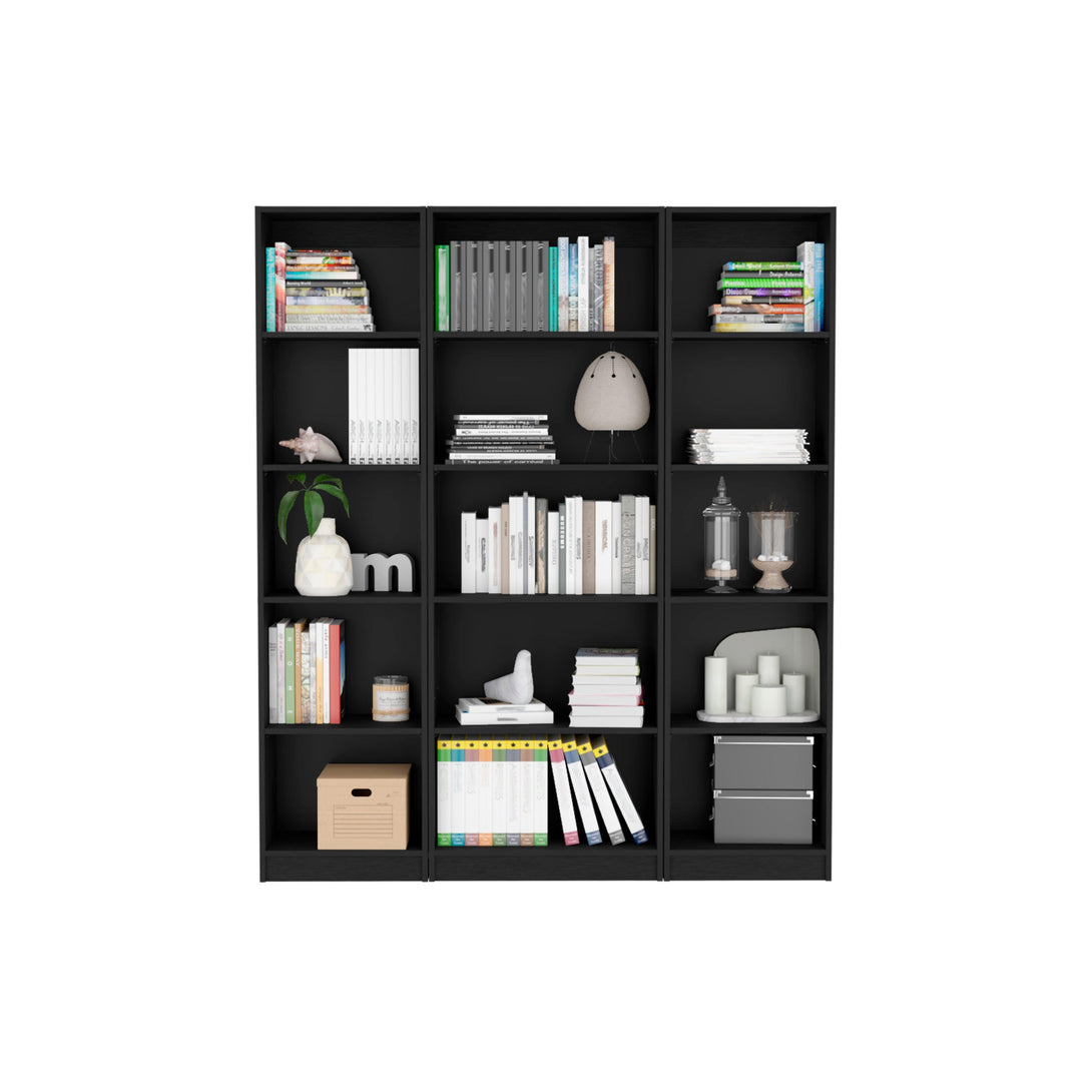 Combo de Bibliotecas Home, Wengue Incluye Tres Bibliotecas - VIRTUAL MUEBLES