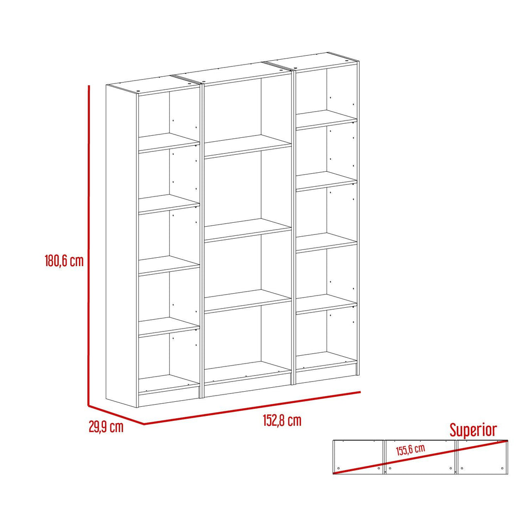 Combo de Bibliotecas Home, Blanco Incluye Tres Bibliotecas - VIRTUAL MUEBLES