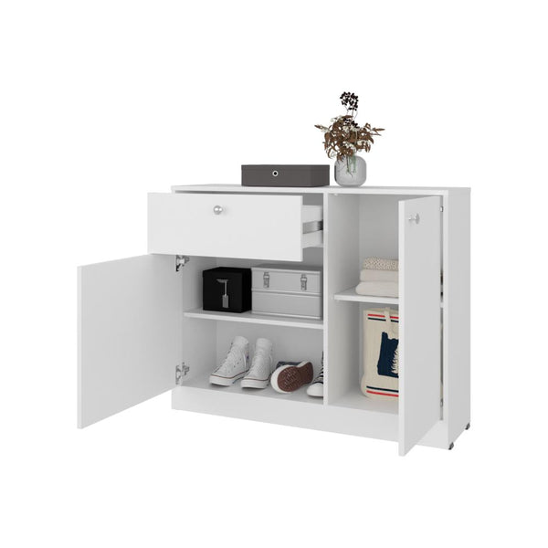 Organizador Praga, Blanco Duqueza, con deslizadores en U para una facil movilidad