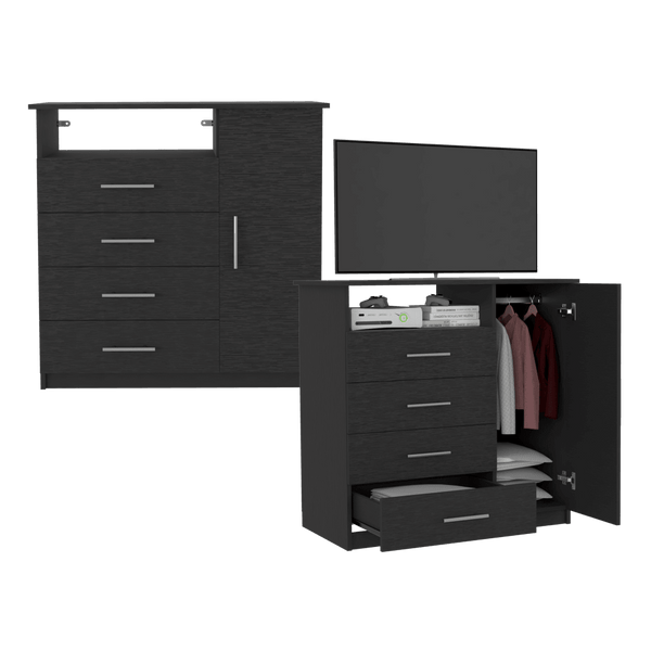 Organizador Barlovento, Wengue, con Cuatro Cajones y una Puerta  ZF X2