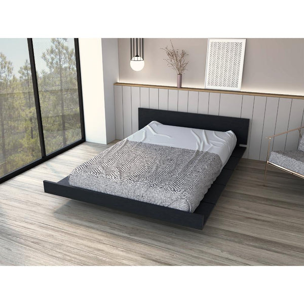 Cama Queen Wesley, Wengue, 1.40 con Patas Metálicas ZF