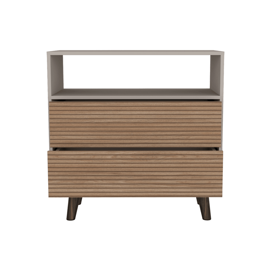 Organizador Mirabella, Cocoa, Con Dos Cajones Deslizables y Amplio Espacio de Almacenamiento - VIRTUAL MUEBLES