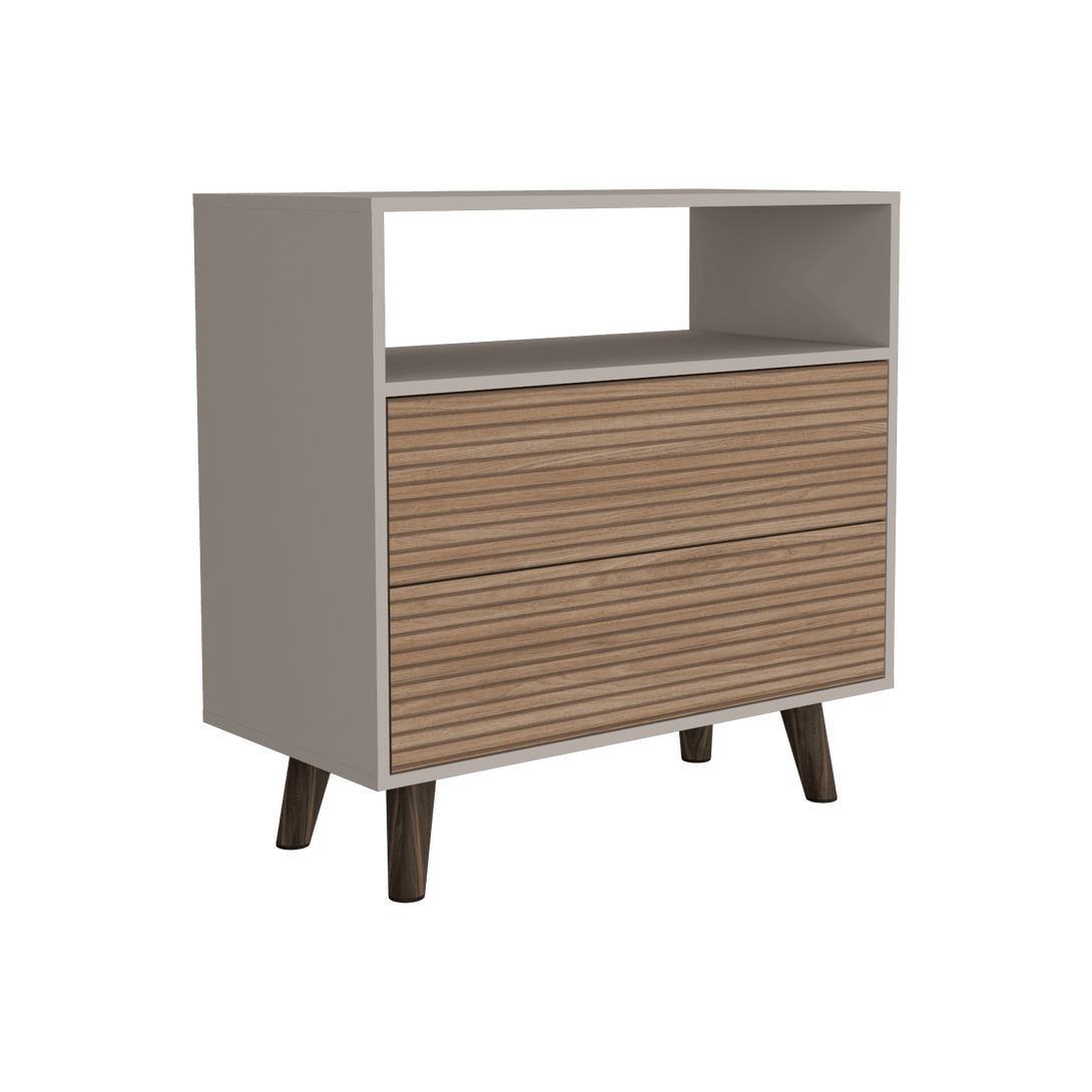 Organizador Mirabella, Cocoa, Con Dos Cajones Deslizables y Amplio Espacio de Almacenamiento - VIRTUAL MUEBLES