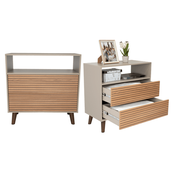 Organizador Mirabella, Cocoa, Con Dos Cajones Deslizables y Amplio Espacio de Almacenamiento X2