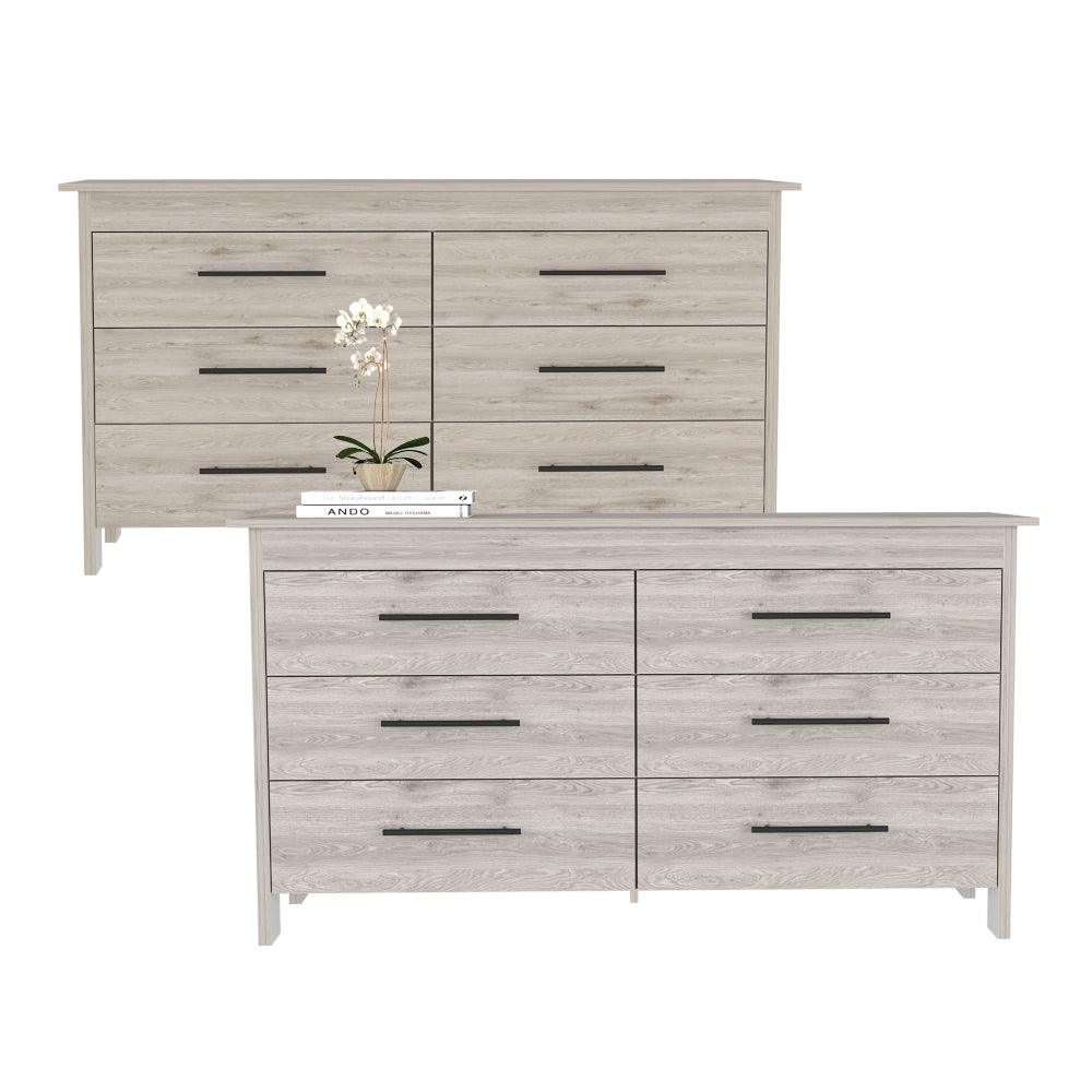 Organizador Asteria, Humo y Blanco con Seis Cajones Deslizables ZF X2 - VIRTUAL MUEBLES