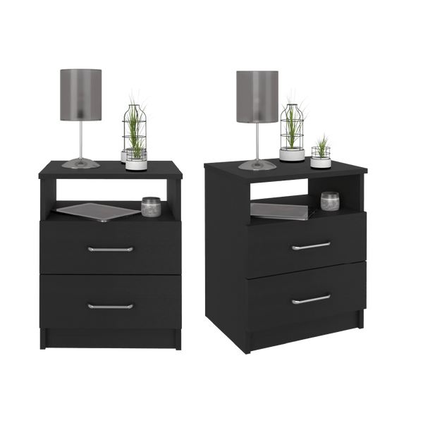 Mesa De Noche Napoles X2, color Wengue para Habitación.