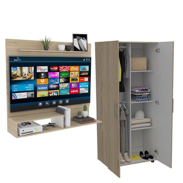 Combo para Habitación Raichel, incluye Panel de TV y Closet.