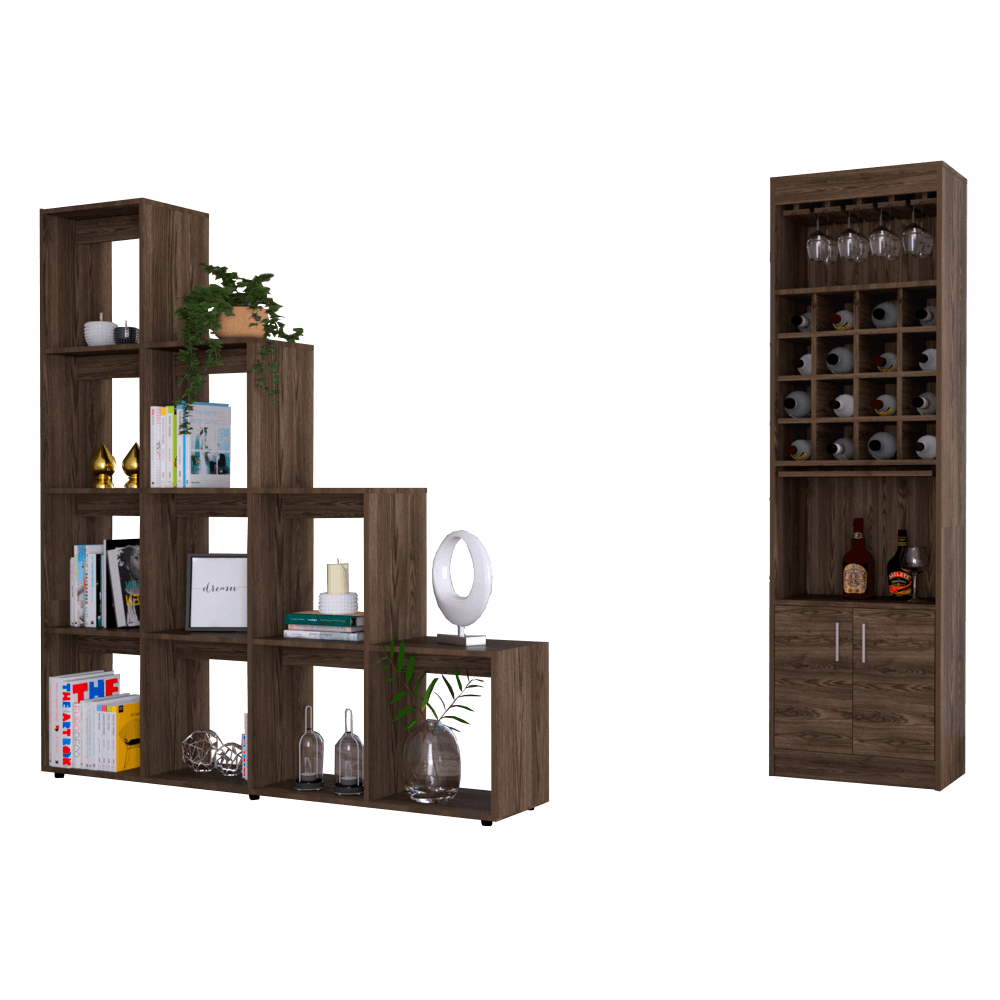 Combo Para Sala Haze, Incluye Bar Y Biblioteca Escalera.