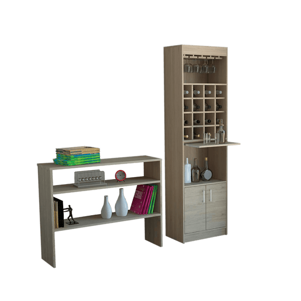 Combo Para Sala Rake, Incluye Bar Y Mesa Auxiliar.