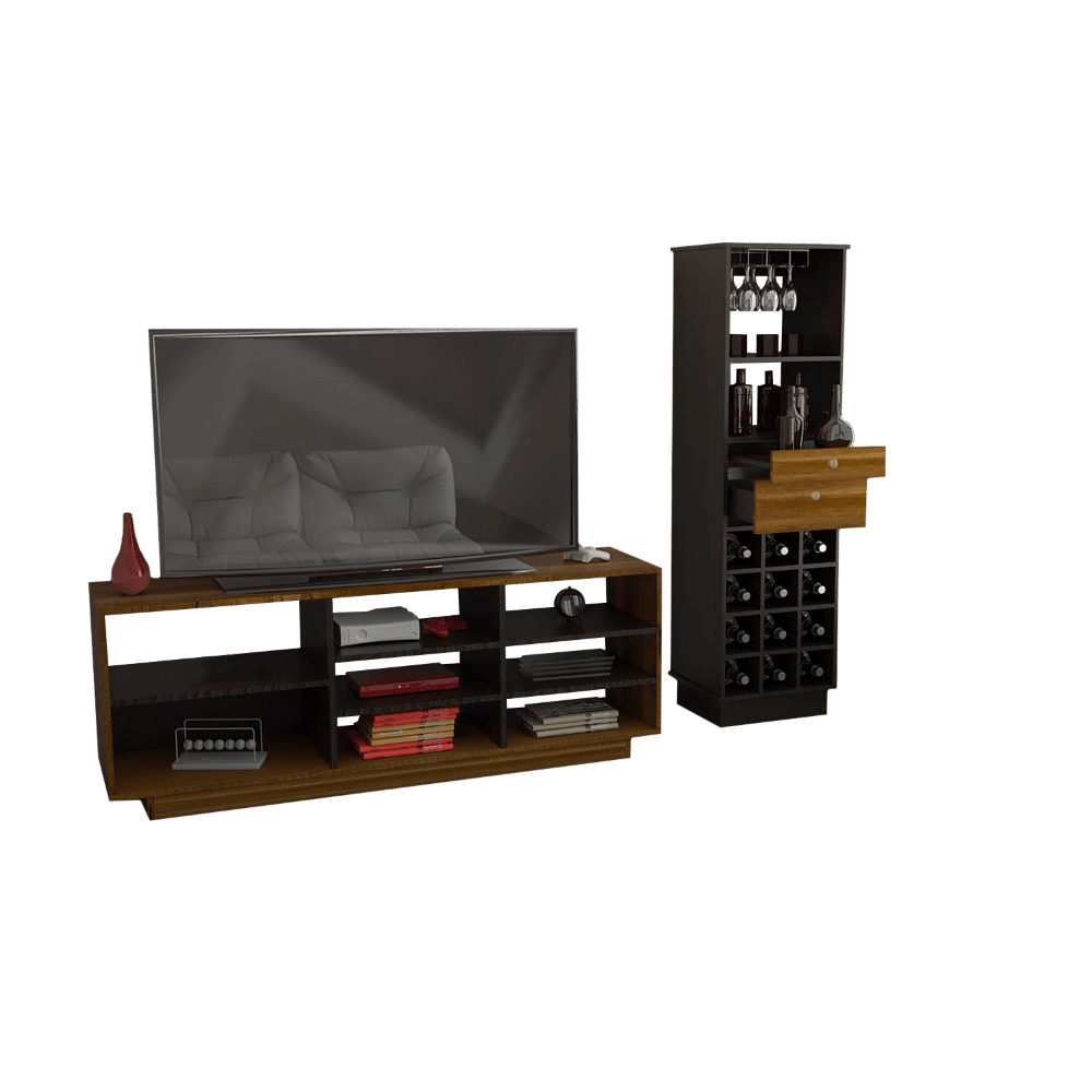 Combo Para Sala Zaire, Incluye Mesa Para Tv Y Bar.