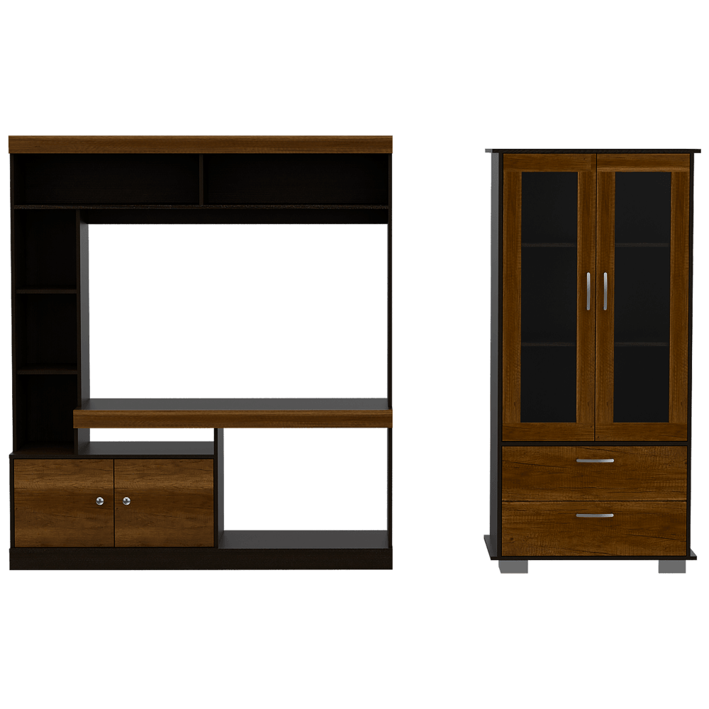 Combo Para Sala Kaia, Incluye Mesa Para Tv Y Vitrina.