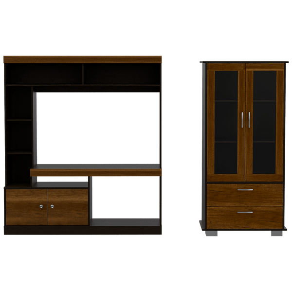 Combo Para Sala Kaia, Incluye Mesa Para Tv Y Vitrina.