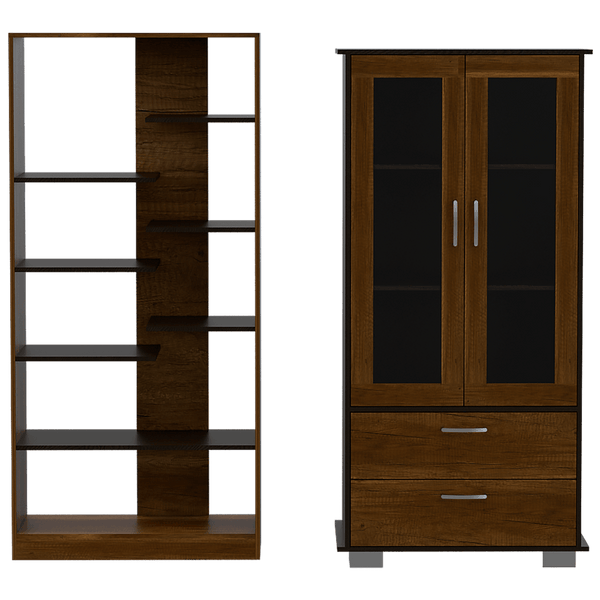 Combo Para Sala Kali, Incluye Biblioteca Y Vitrina.