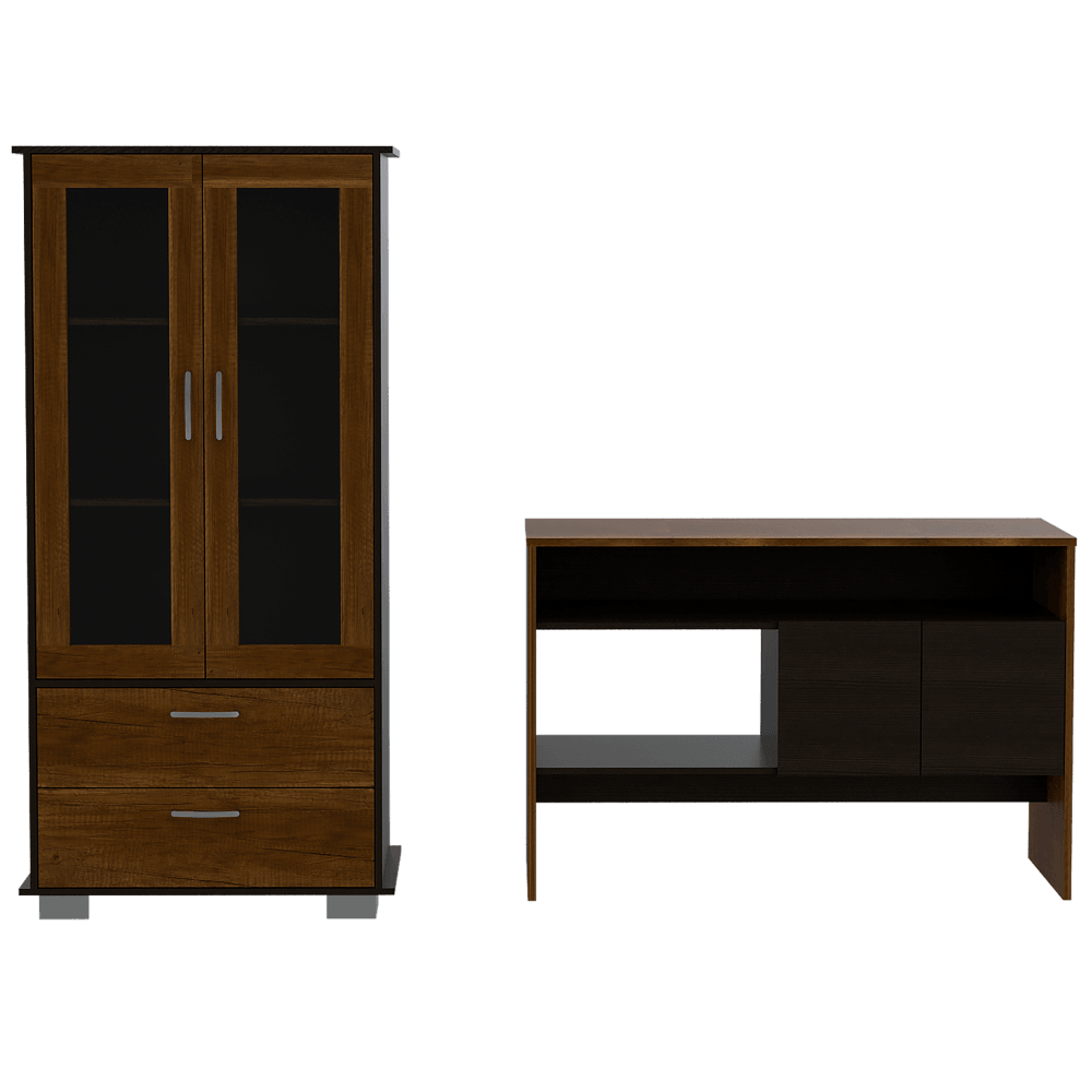 Combo Para Sala Atenas, Incluye Vitrina Y Mesa Auxiliar.