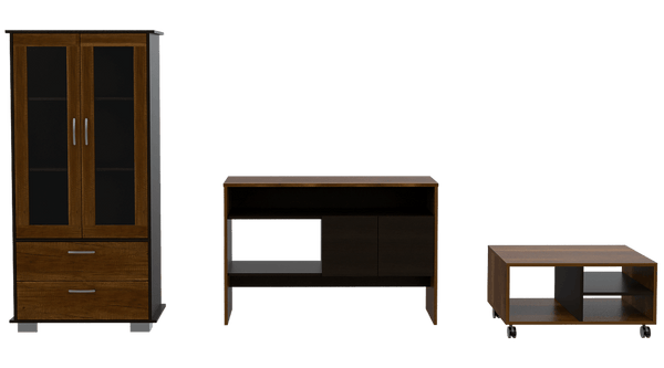 Combo Para Sala Magenta, Incluye Vitrina Mesa Auxiliar Y Mesa De Centro.