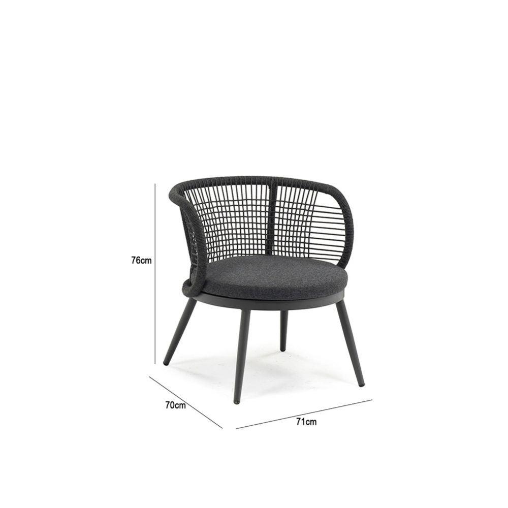 Juego de Sala Exterior Mariel color Negro para Terraza.