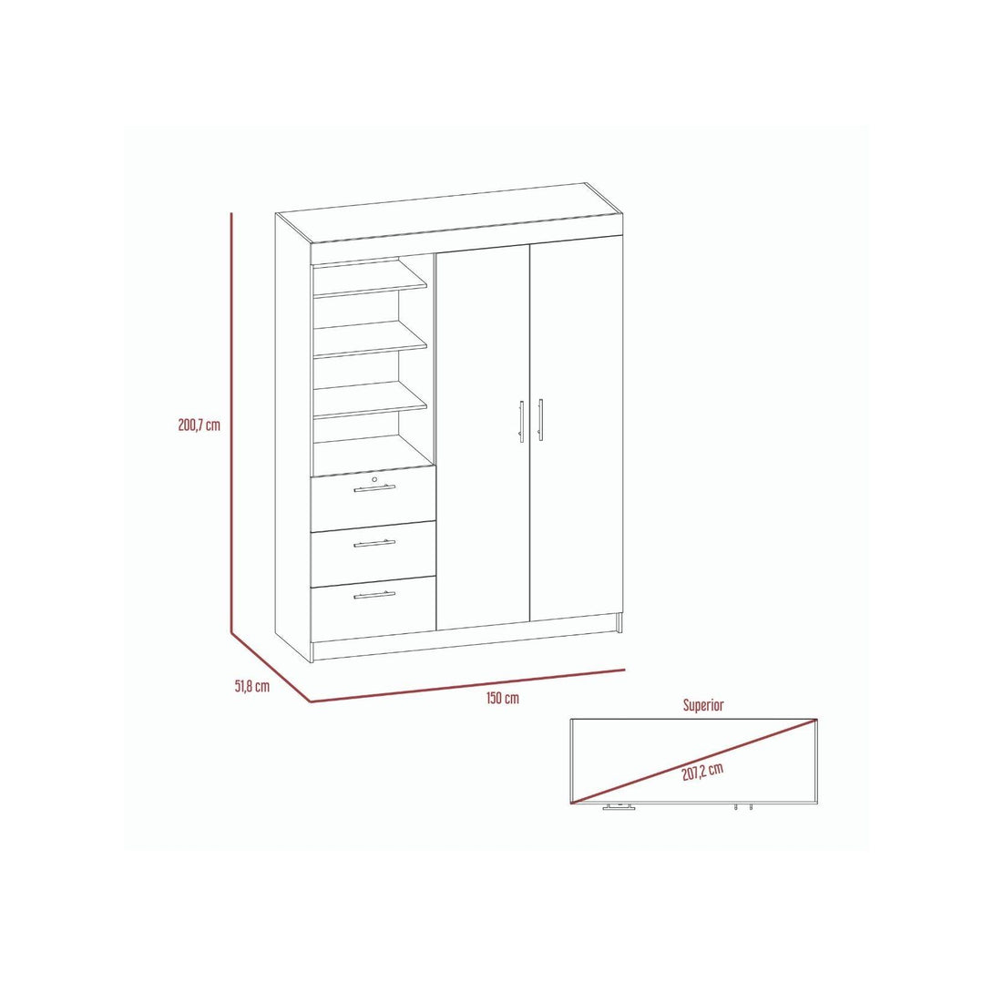 Closet Pekín color Caoba para Habitación.