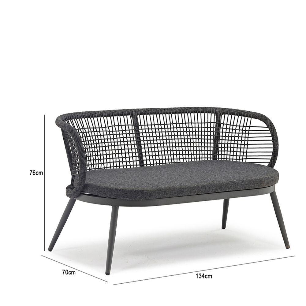 Juego de Sala Exterior Mariel color Negro para Terraza.